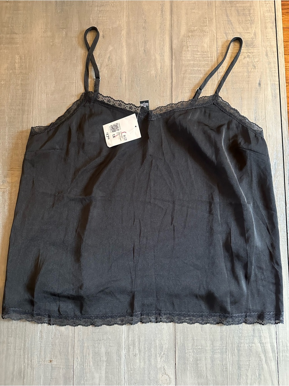 Forever 21+ Black Solid Lace Trim Camisole Adjustable Straps Women’s Plus 1X